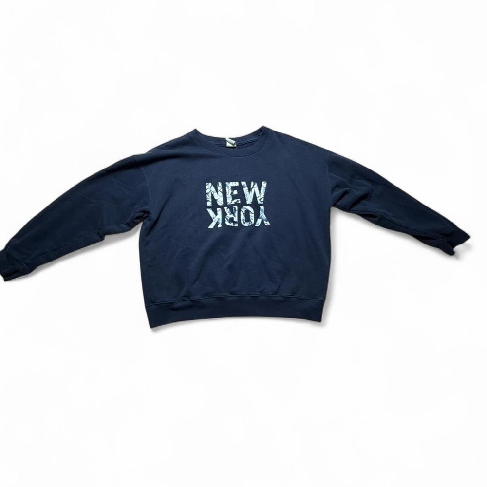Abercrombie & Fitch Women Navy “New York” Sweatshirt 2010s Vintage Crewneck (L)
